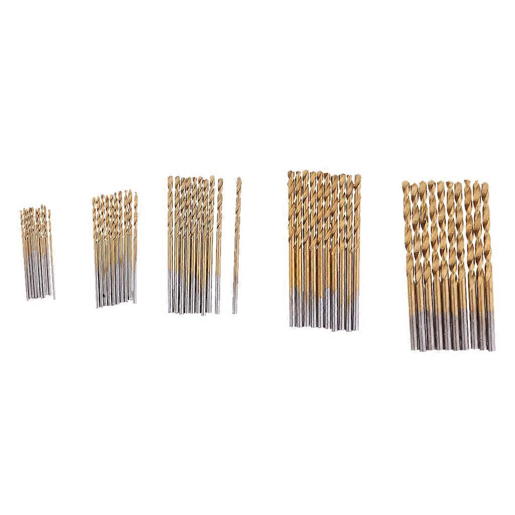 Titanium Coated HSS Drill Bits Set 50 Piece Plastic Wood Metal Kit 1.0-3.0mm