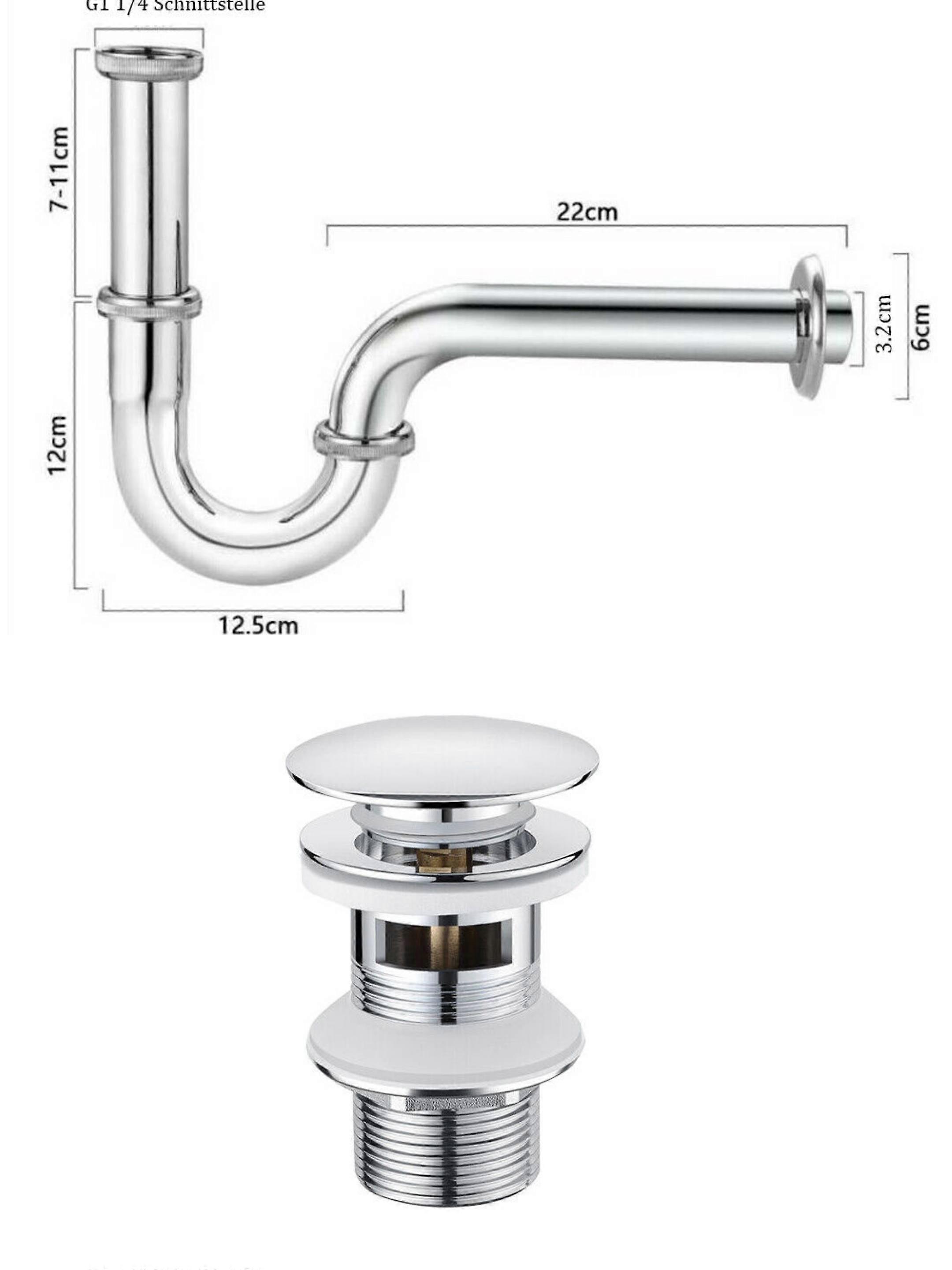 Chrome-Finished P-Trap, Double Seal Ensures Leak-Free Performance, Durable Construction For Longevity In Bath And Kitchen Areas (1 ¼ Inch)