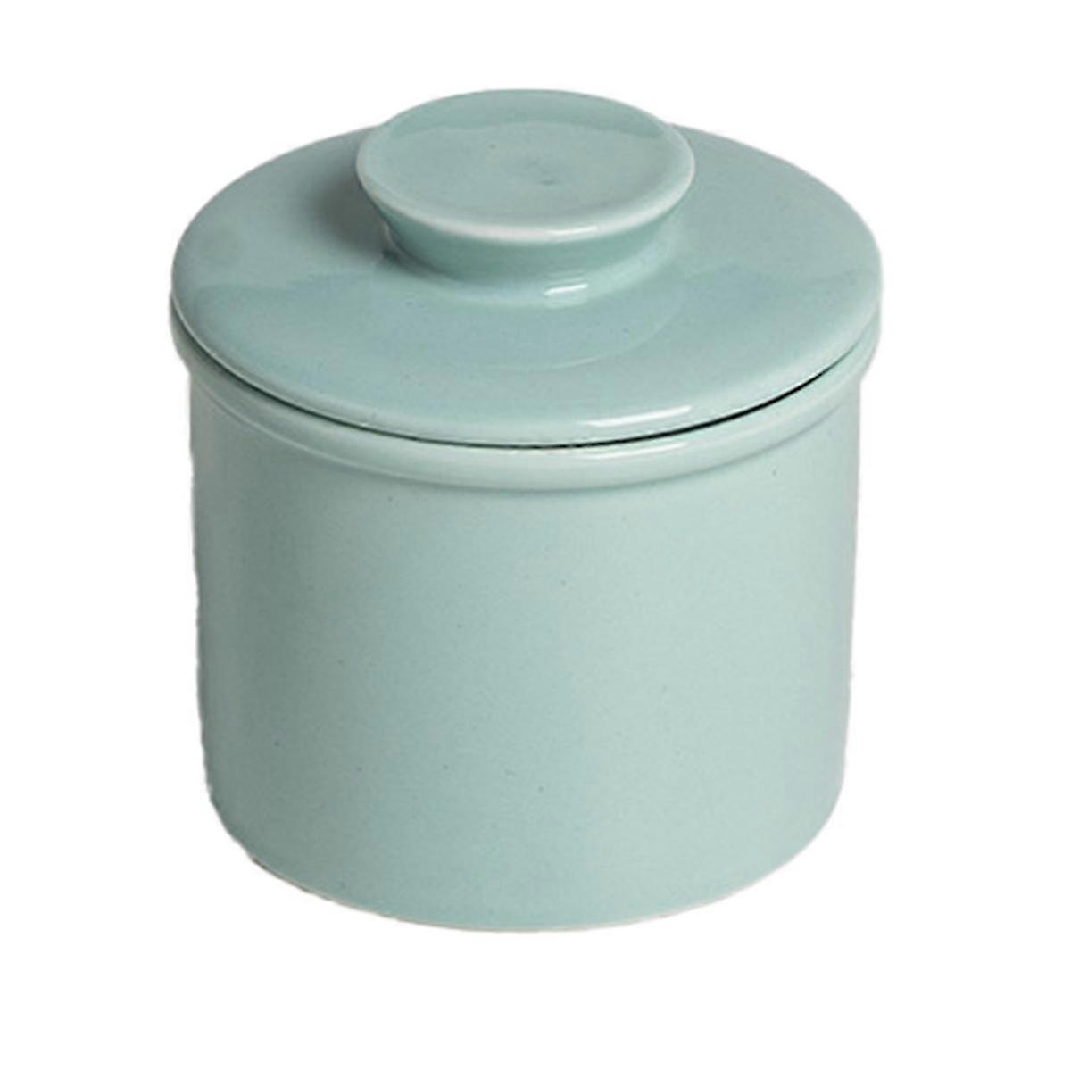 Ceramic Butter Crock with Lid - French Style Butter Keeper for Spreadable Butter, Dishwasher Safe,Bu