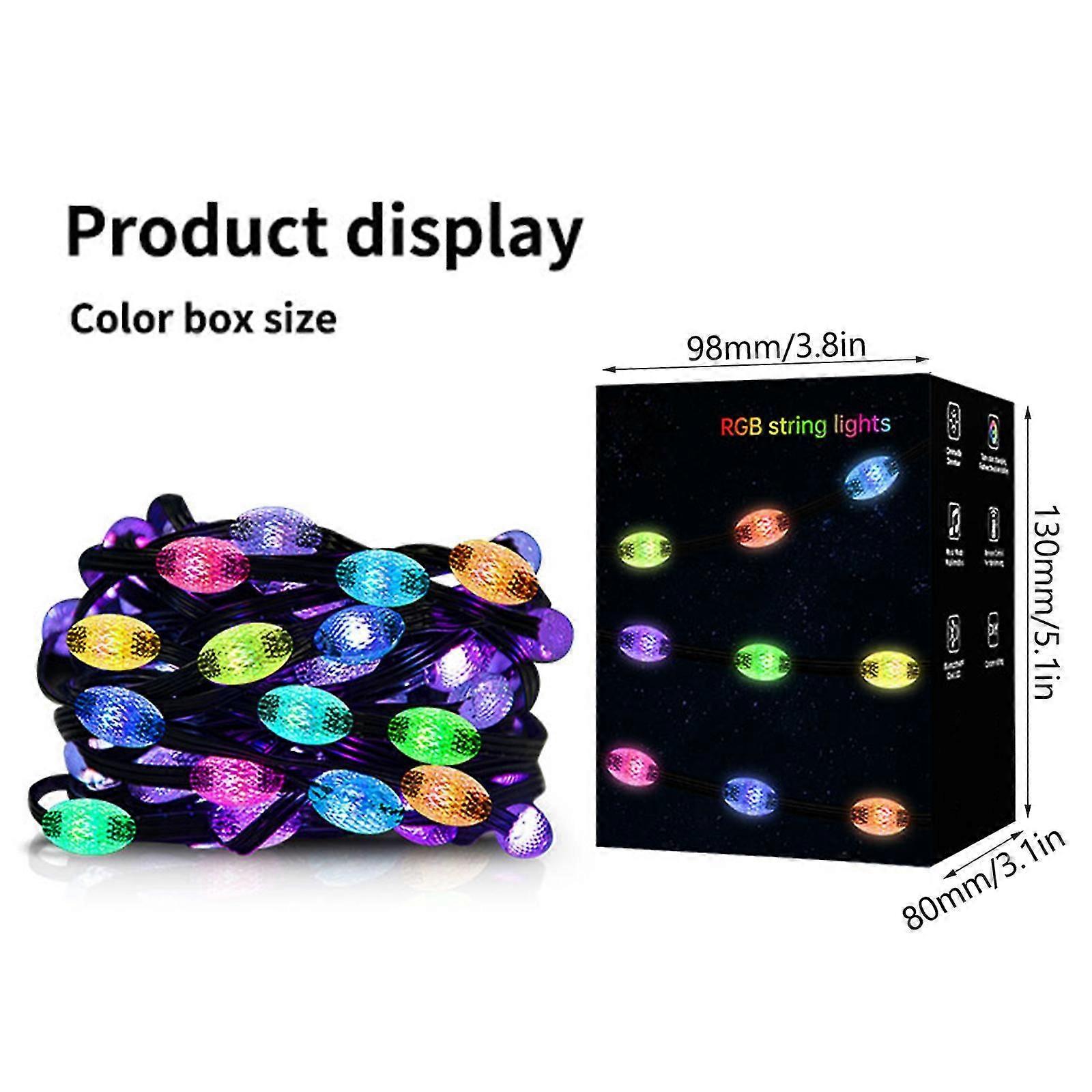 Led String Lights Patio String Lights With App & Remote Control Waterproof Scene Modes