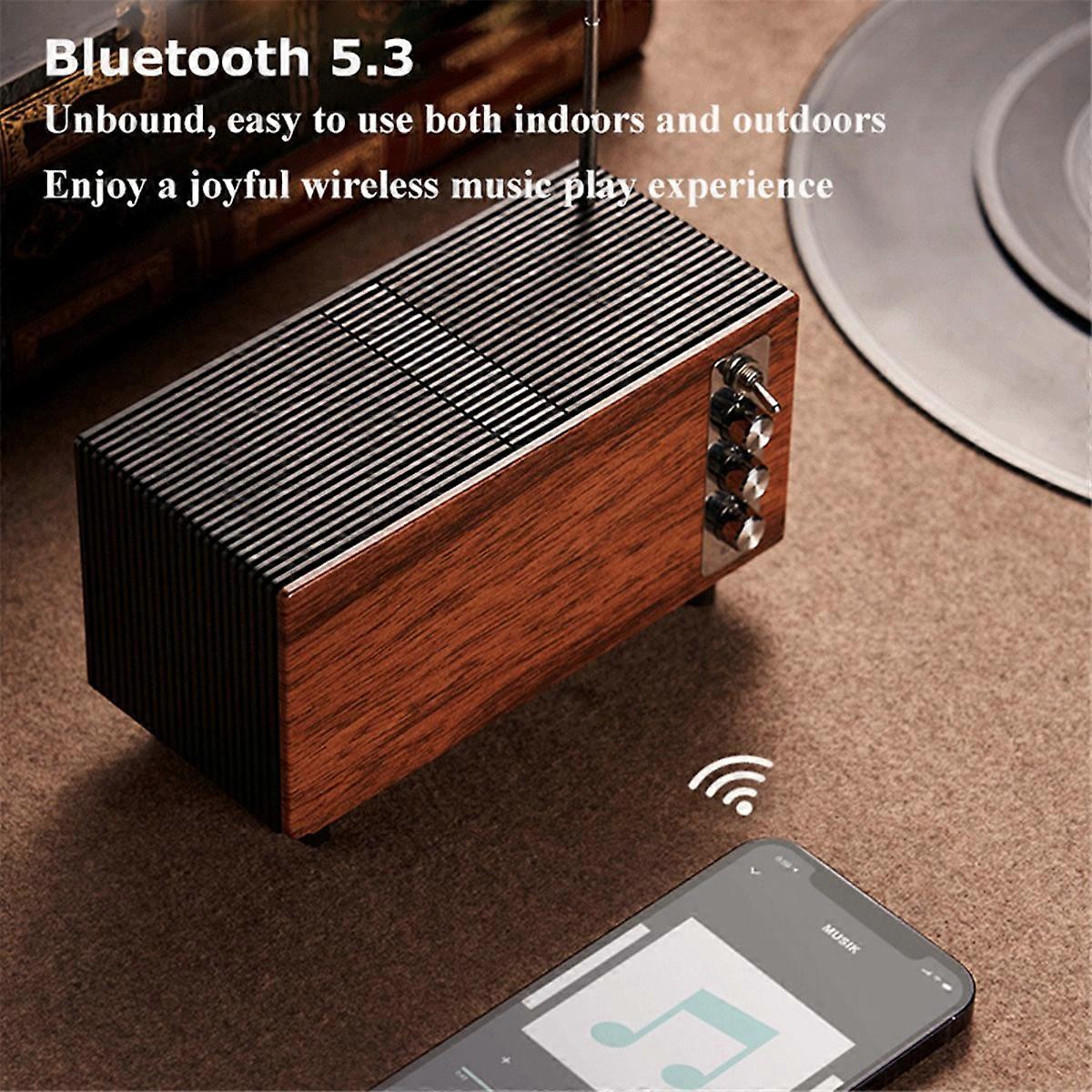 Portable FM Radio Retro Classic Radios Wireless Bluetooth Speaker