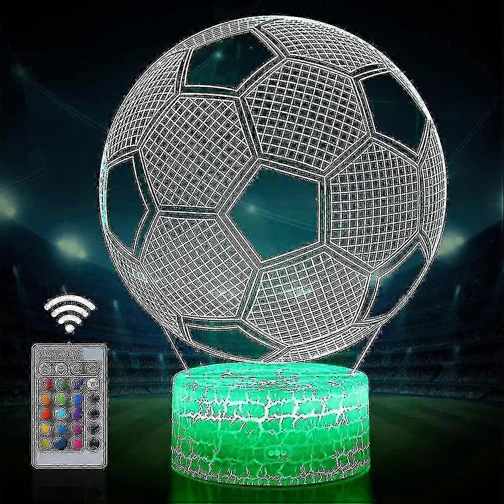 Soccer 3d Lamp Night Light With Remote & Touch Control,multiple Colour & Flashing Modes