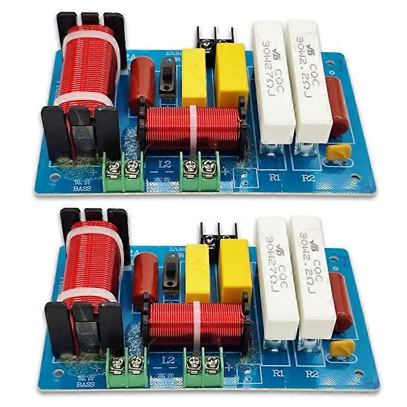 2Pcs PA-2A 2 Ways Speaker Crossover Treble + 450W Pure Bass Subwoofer Frequency Divider Filters DIY