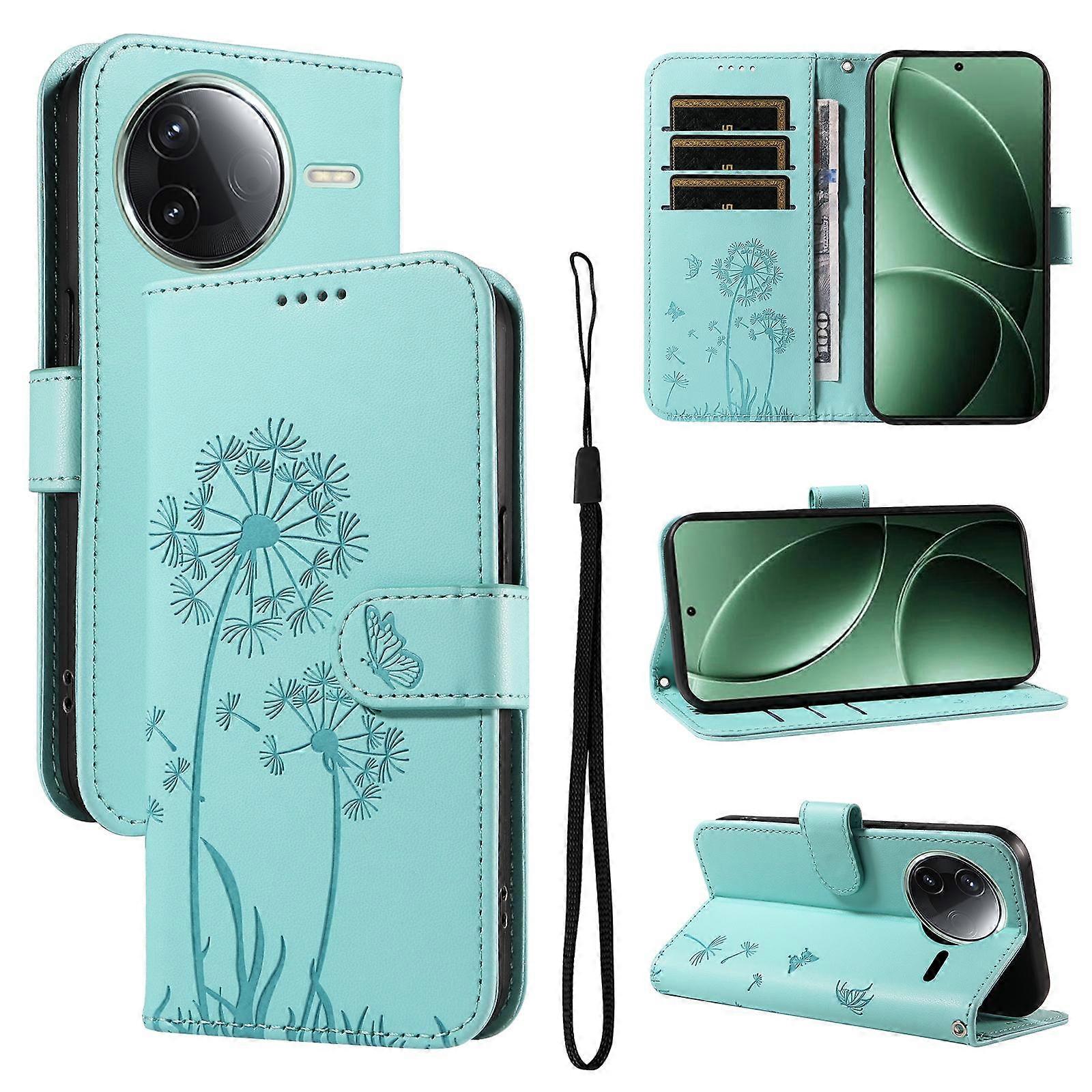 Dandelion Embossed Pattern Flip Leather Phone Case
