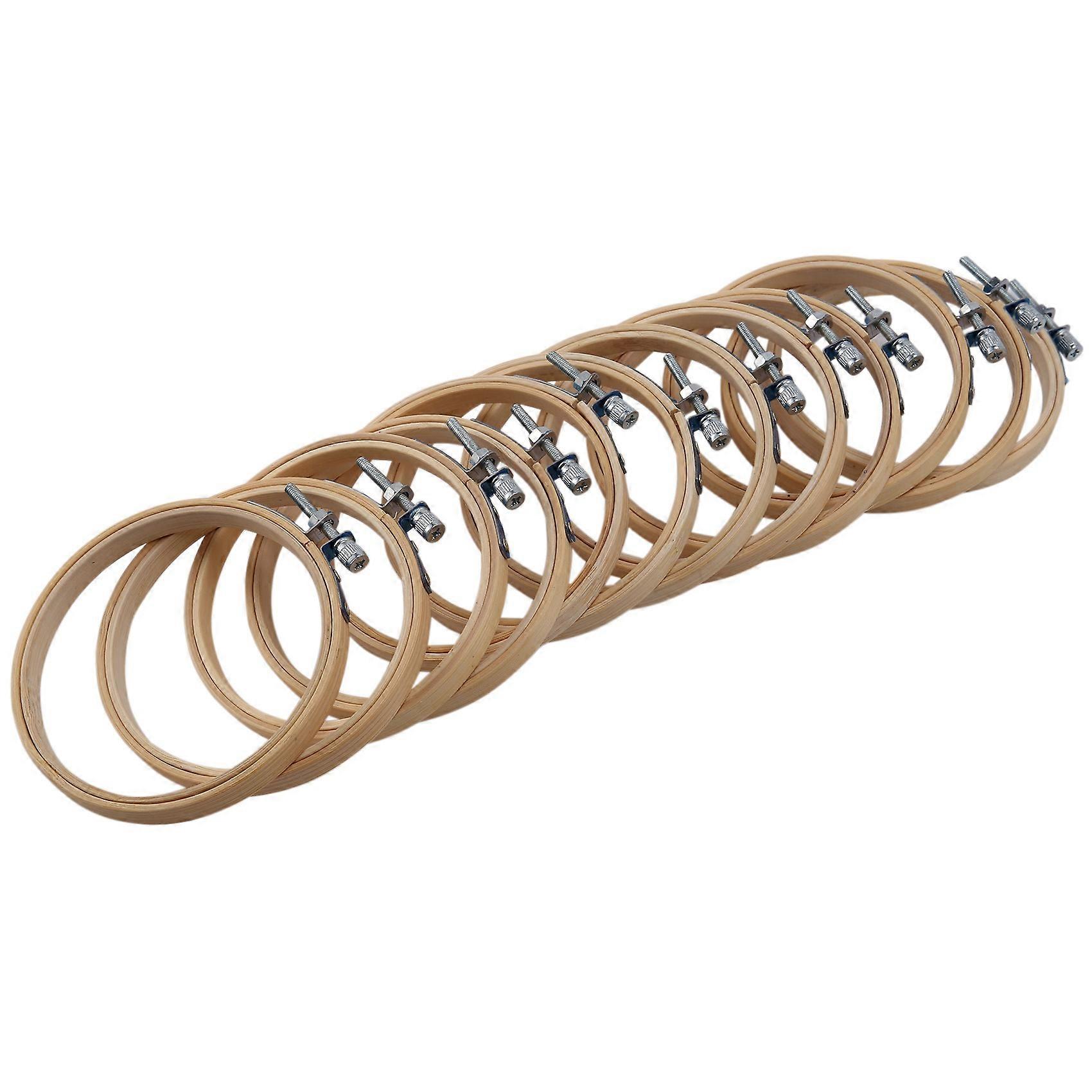 12 Peças 4 Polegadas Conjunto de Argolas de Bordado a Granel Círculo de Bambu Ponto Cruz Argola Redonda