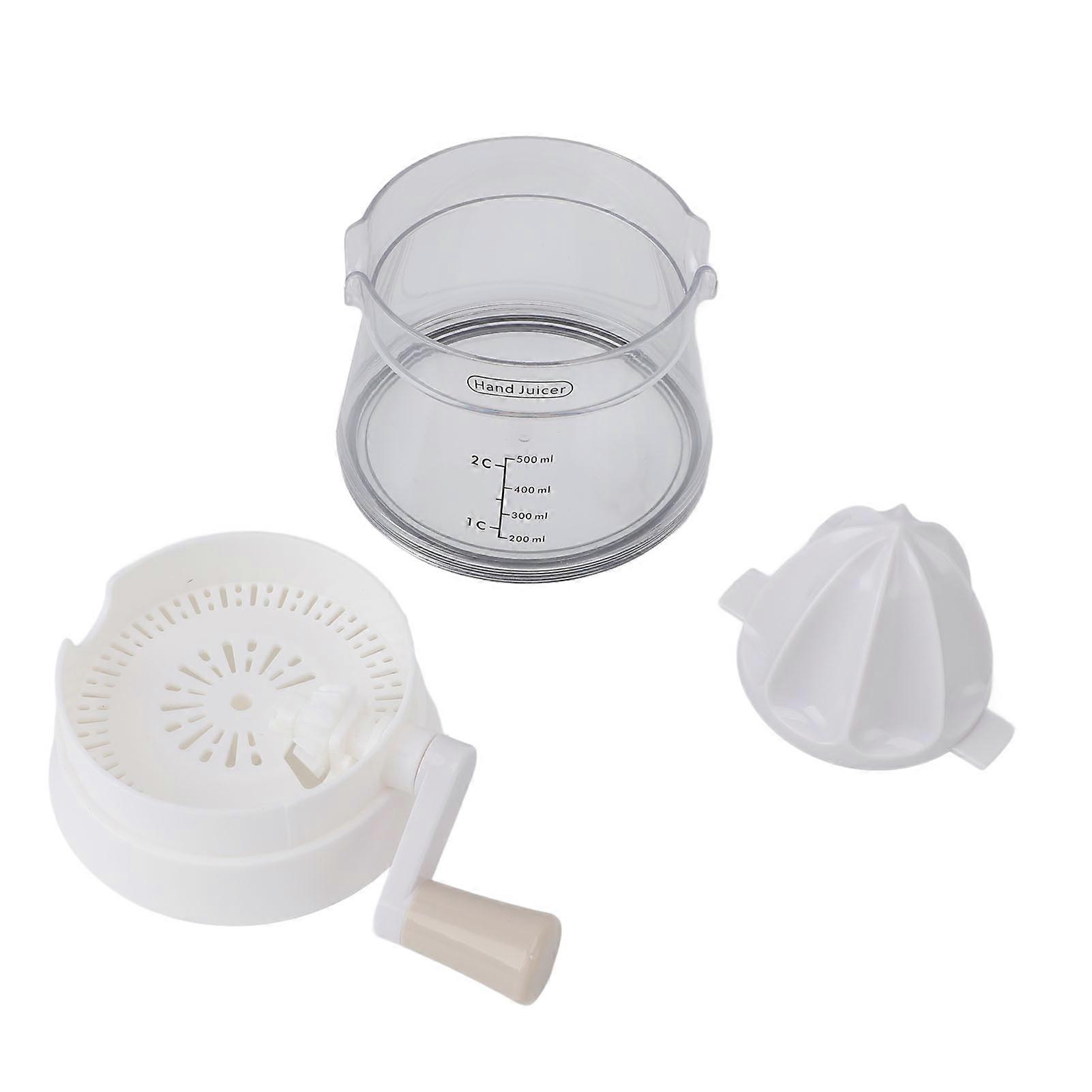Citrus Juicer Manual Handheld Compact Portable Extractor Household Rotary Squeezer for Lemon Orange Fruit White