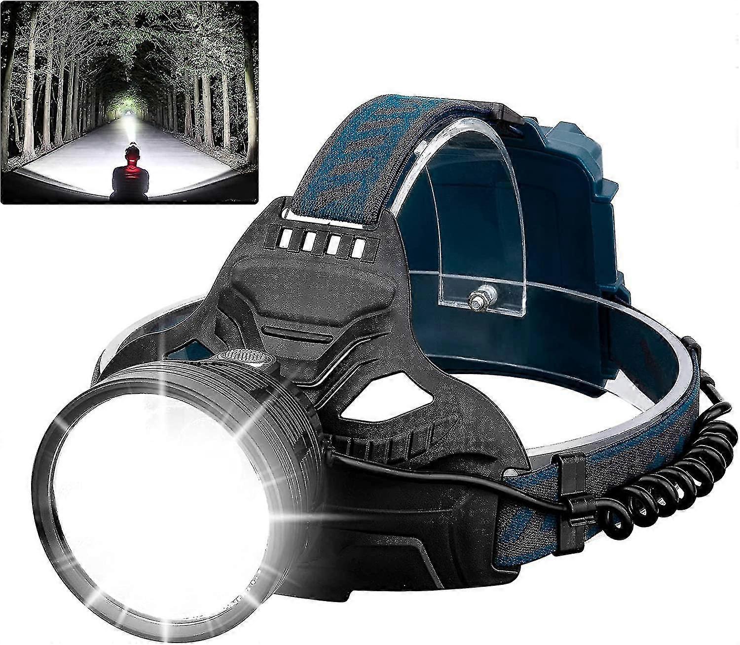 90000 Lumen Rechargeable LED Headlamp with 4 Modes