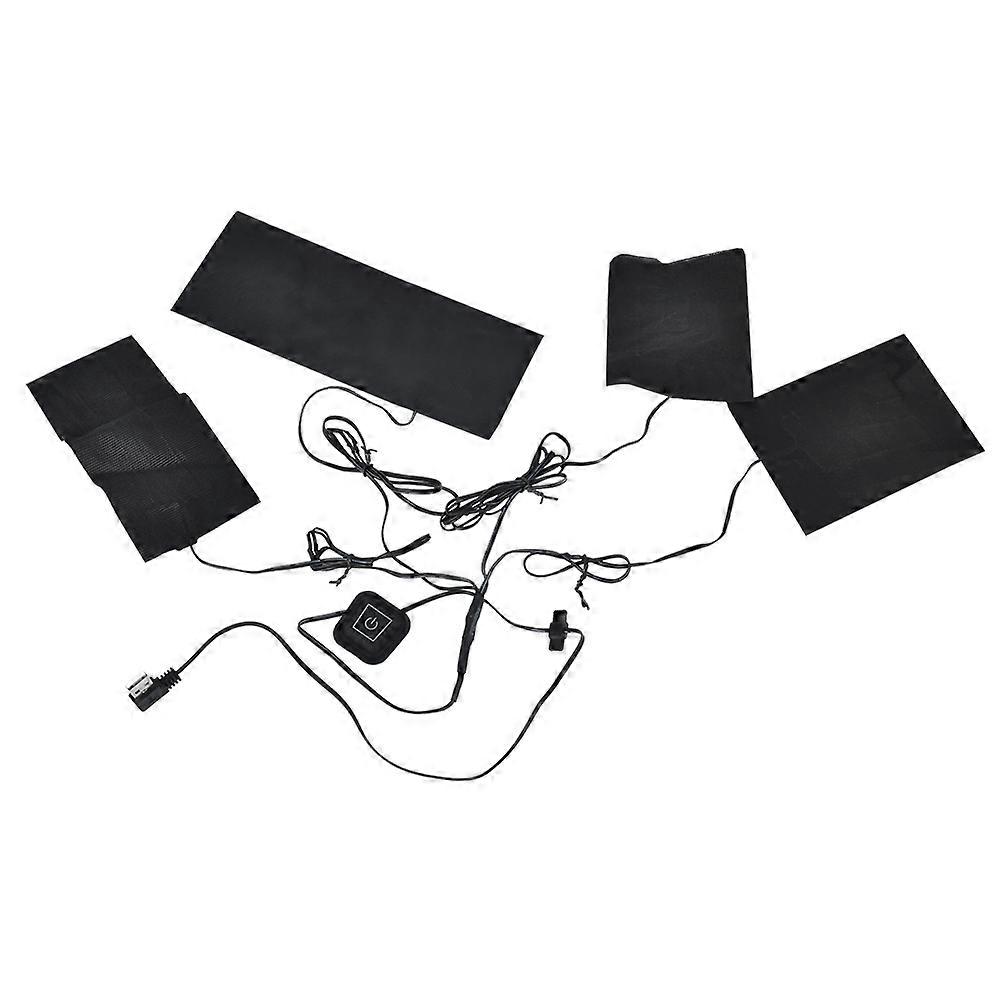 5V 2A USB Electric Heated Jacket Heating Pad Adjustable Temperature 4 in 1 Kit