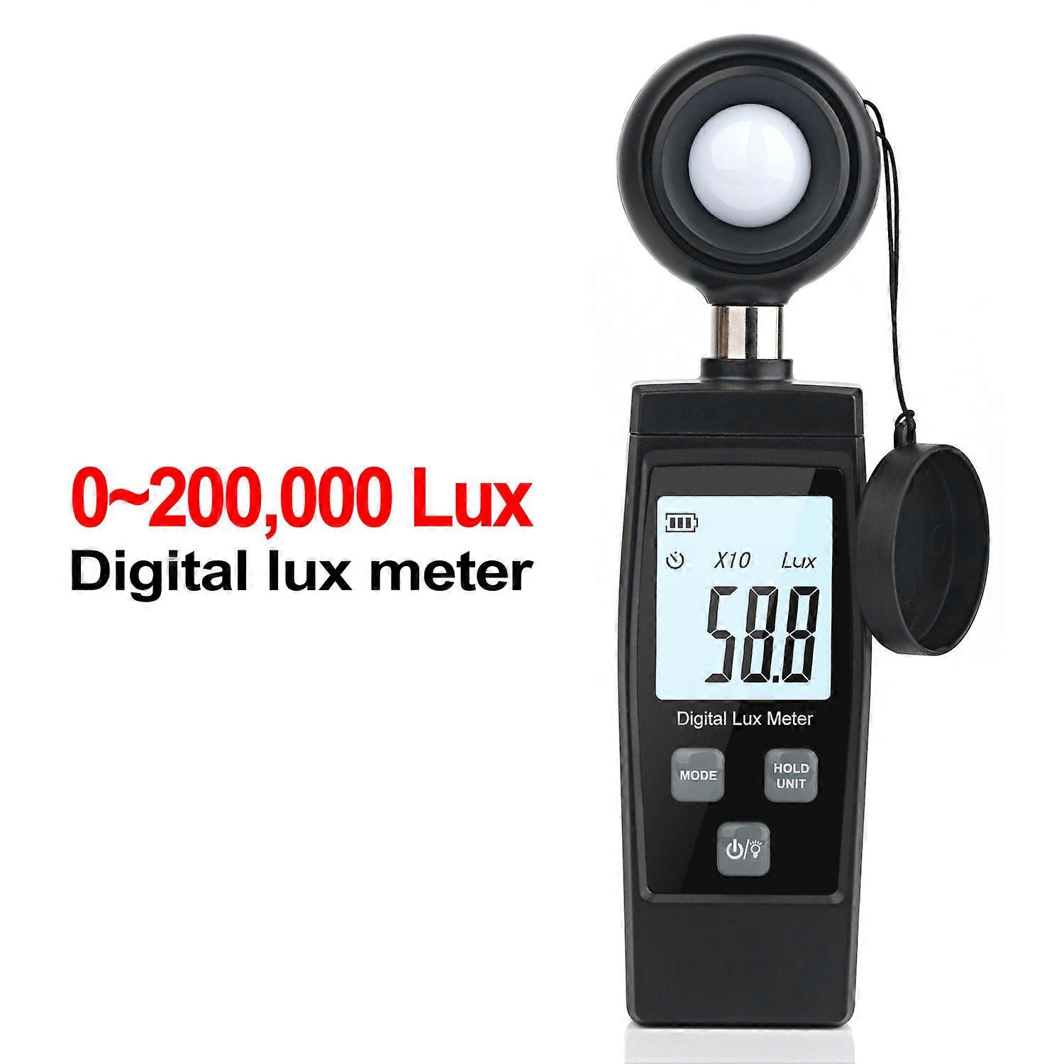 Light Meter Handheld Lux Meter for Ambient Light Intensity Monitoring Digital Photometer Range up to 200,000 Lux Photo Illuminance Sensor with