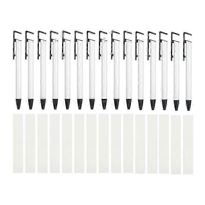 15 Pcs Sublimation Pens Blank with Shrink Wrap Mobile Phone Stand Ballpoint Pen for Sublimation Bla