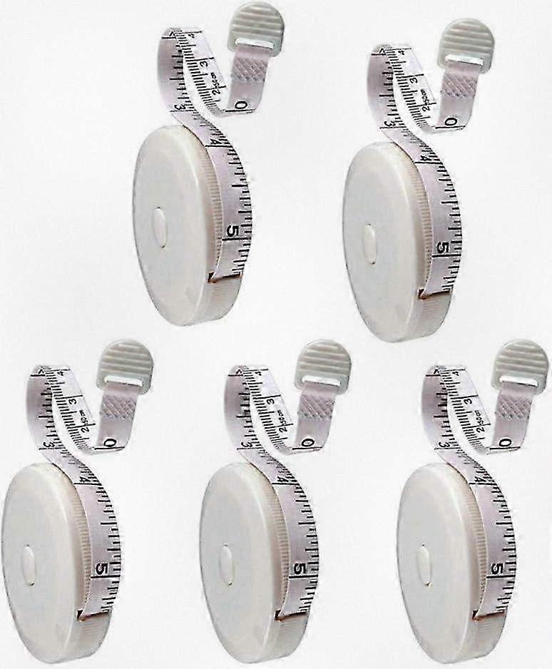 5-Piece Retractable Soft Measuring Tape for Sewing and Body Measurements with Snap Closure