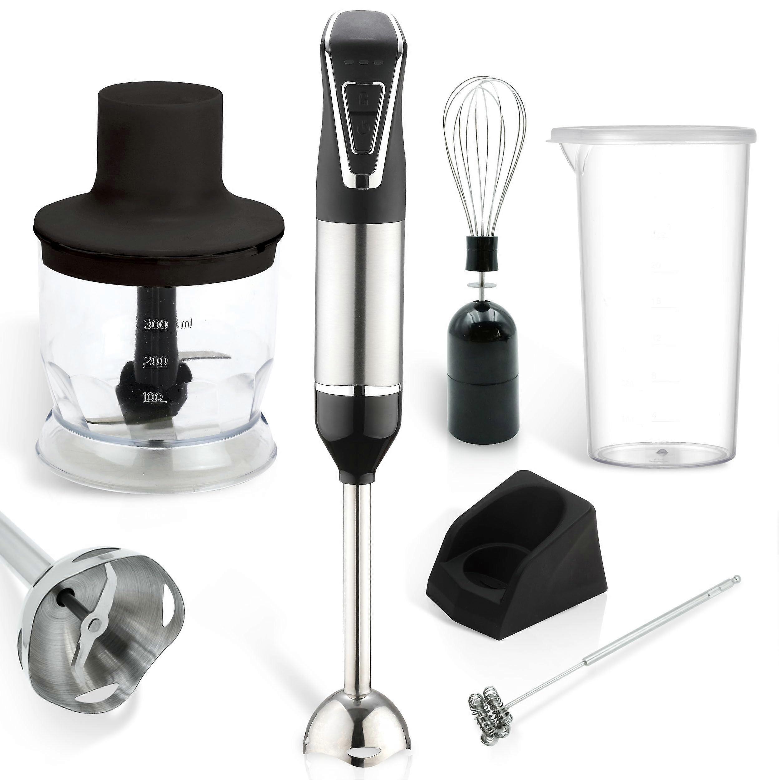 Cordless Portable Immersion Blender 5-In-1 Set With Ice Crushing Power And One-Touch Speed Control Stainless Steel