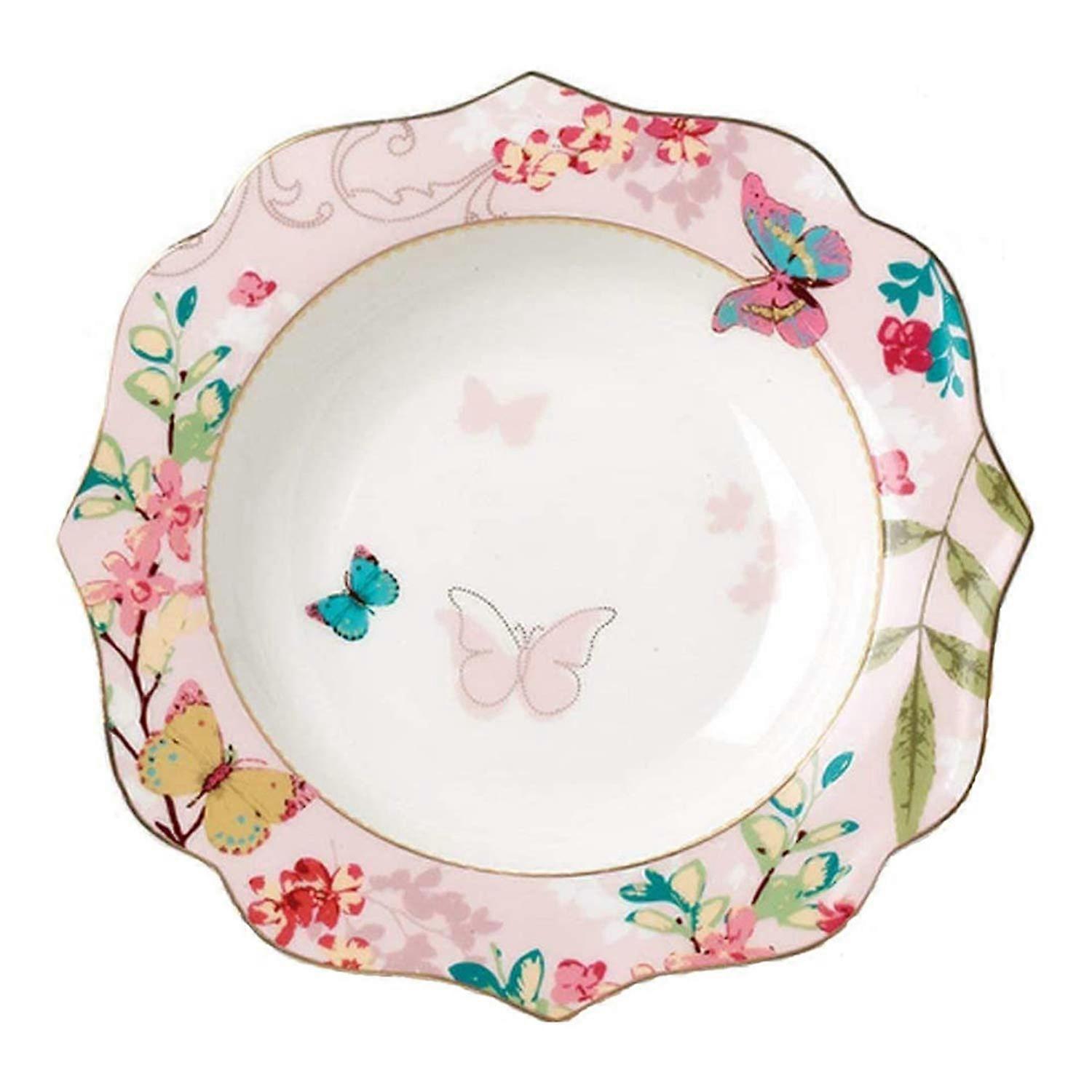 Butterfly Pattern Bone China Dessert/Salad Ceramic Plate for Breakfast 10.5inches Flat
