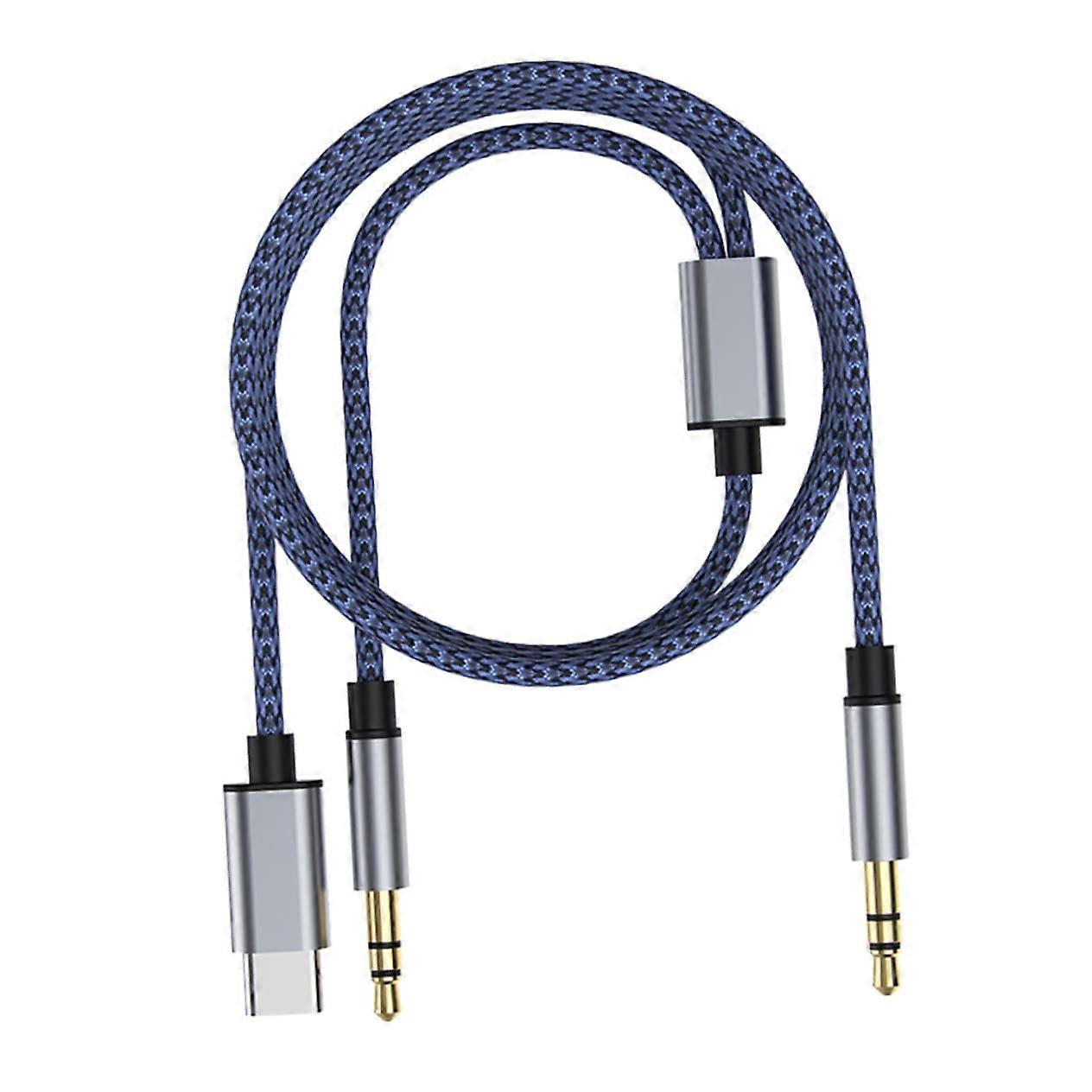 3.5mm Aux Cable 2 Pack Stereo Audio Jack Cable For Vehicle USB-C Headphone Jack Adapter