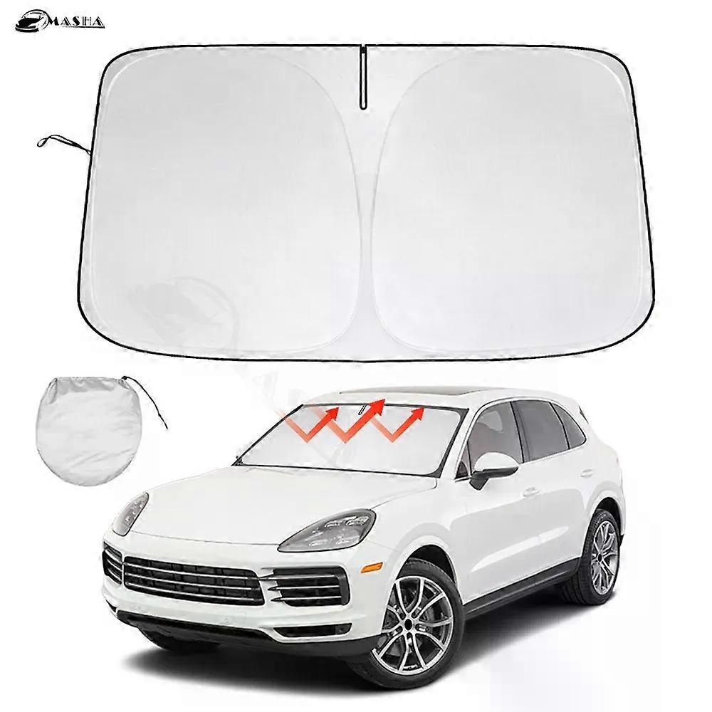 Windshield Sun Shade for 2019-2023 2024 Porsche Cayenne Accessories Sunshade Window Sun Visor Protector Foldable Blocks UV Rays