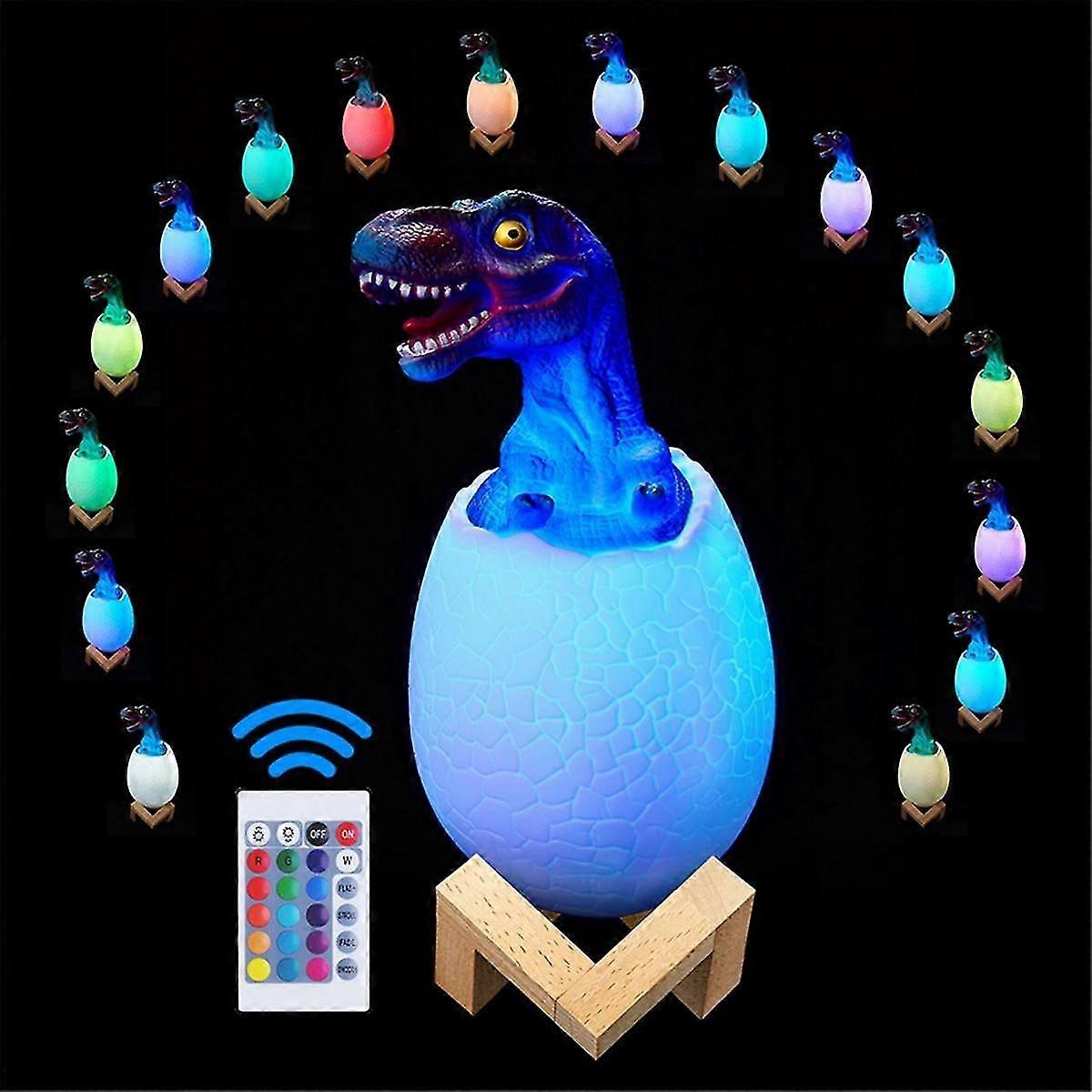 Aodai 3D Night Light Tyrannosaurus Egg Desk Lamp 16 Color Touch Remote Control Cartoon Table Lamps f