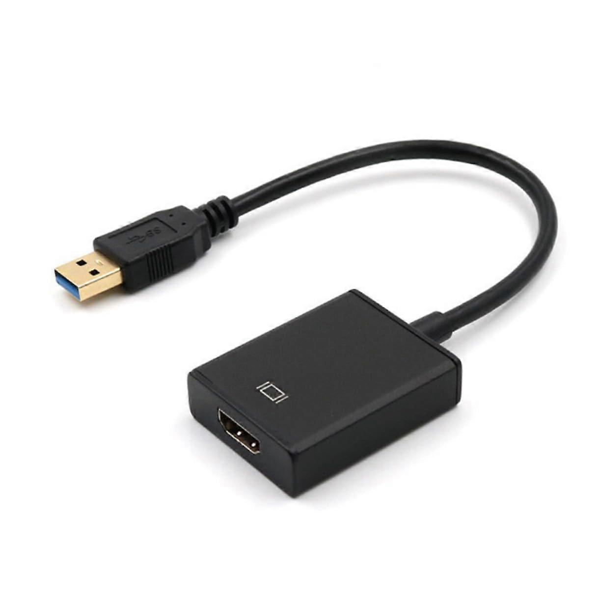 USB Video Cable Converter USB 3.0 to HDMI Compatible for Desktop Laptop Projector Sync Audio Video, Black