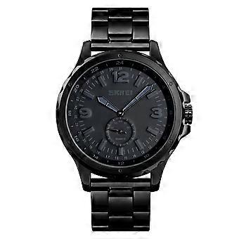 Skmei 1513 Fashion Trendy Steel Band Quartz Watch Mens Waterproof Leisure Watch Skmei 1513 Steel Band Watch (Black)