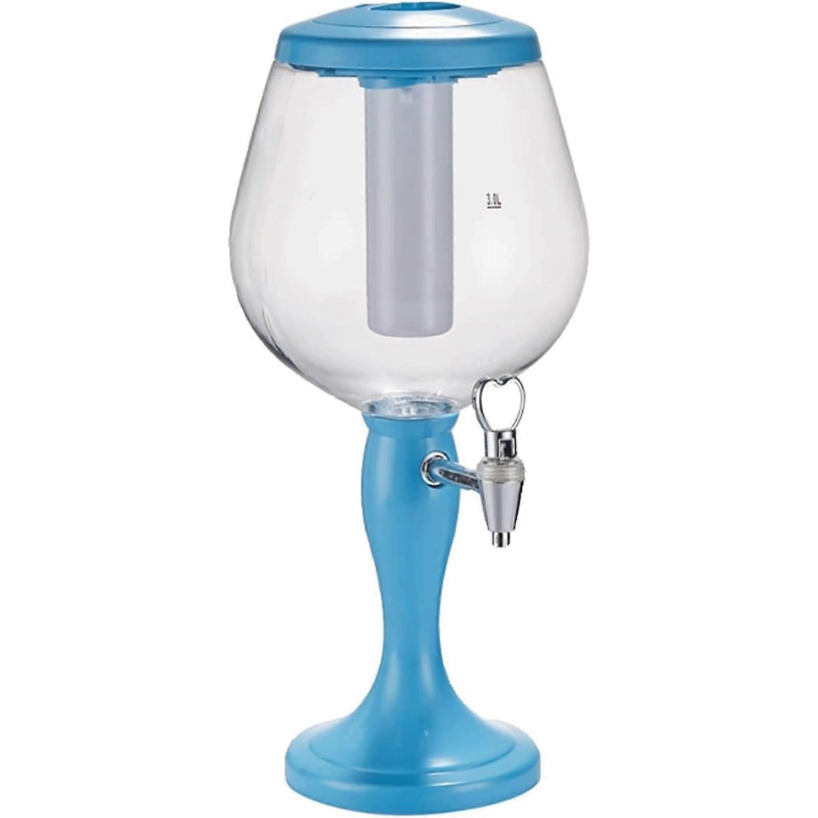 3L/101OZ Beer Tower, PE Beverage Dispenser, Table Drink Tower Dispenser with Tap, Wine Dispenser Blue