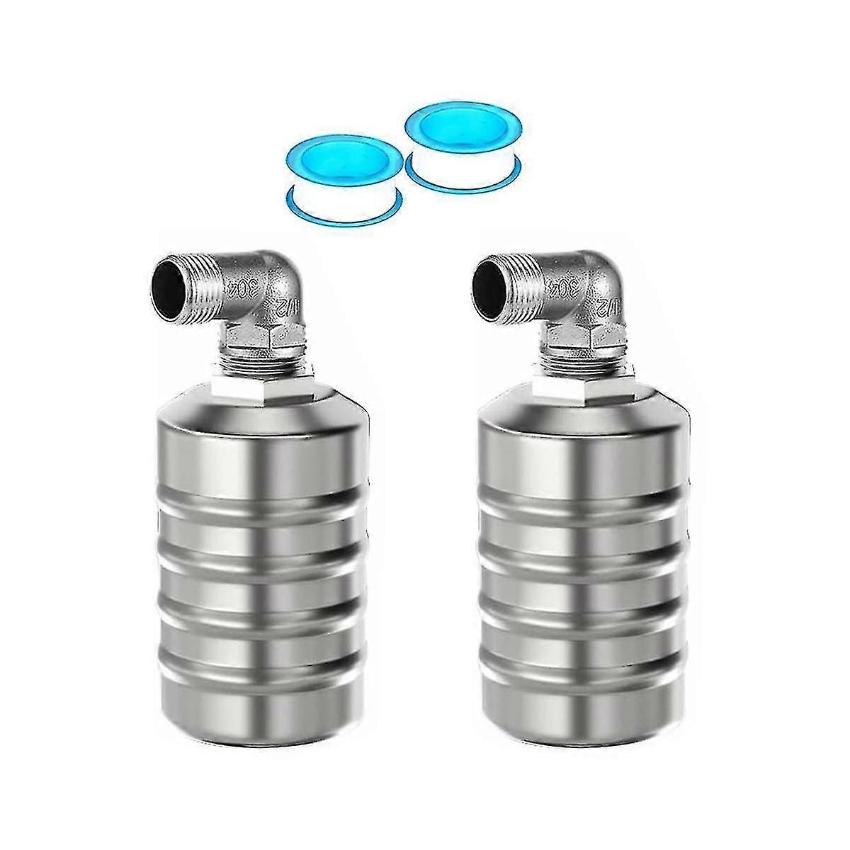 2pcs Fully Automatic Water Level Control Float Valve, Stainless Steel Mini Floating Ball Valve -1/2