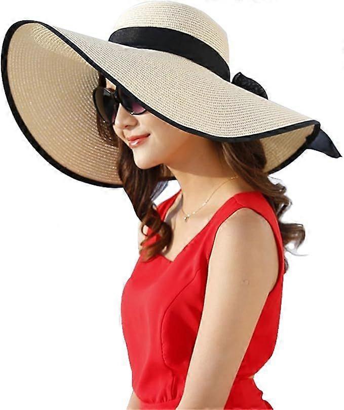 Women's Straw Visor Foldable Beach Hat