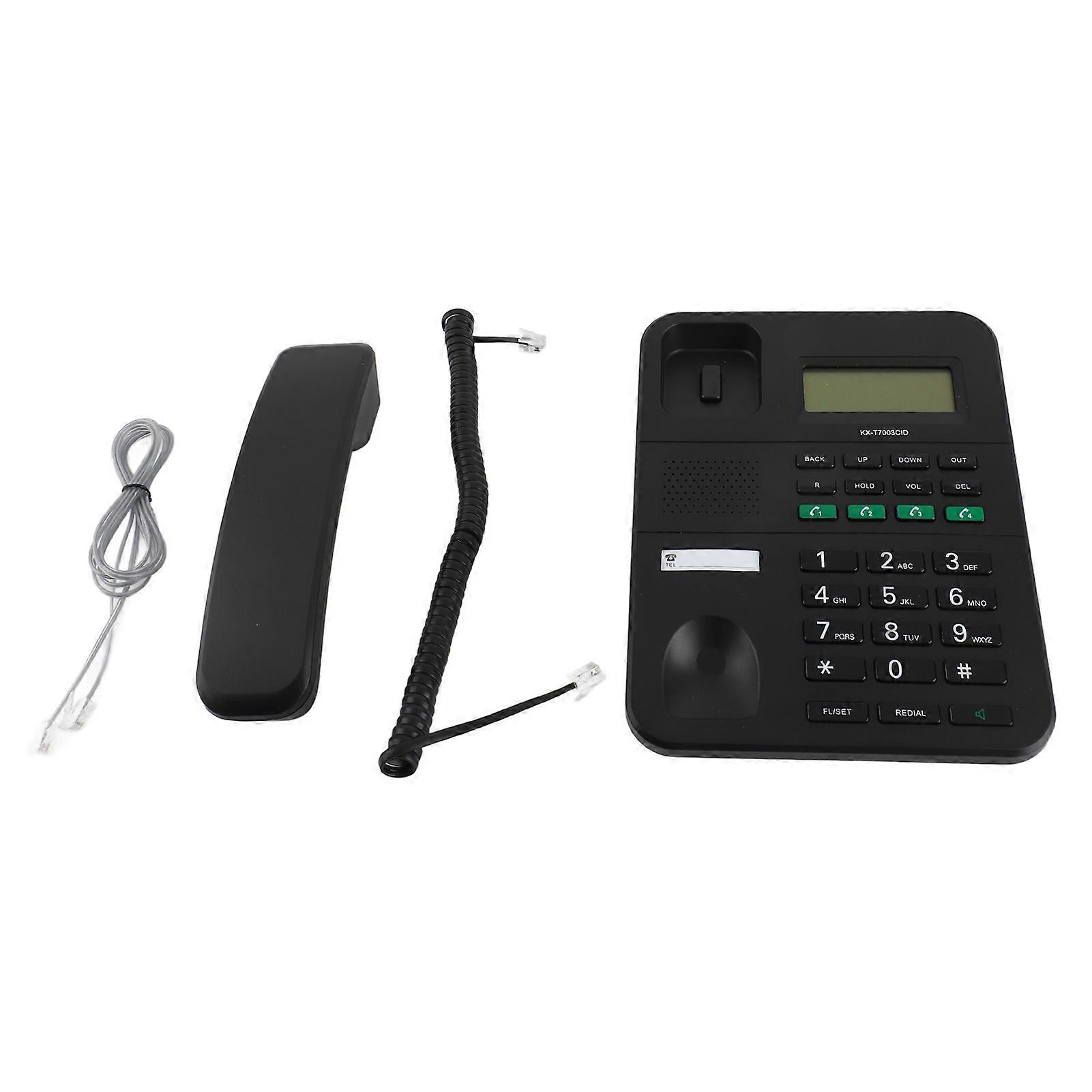 Landline 4 Volume and 5 Levels LCD Brightness Adjustable Caller ID HD 16 Bit Display English Corded Phone