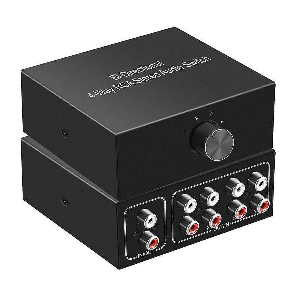 Professional Audio Switch Splitter RCA Stereo Switcher Selector Switch Box