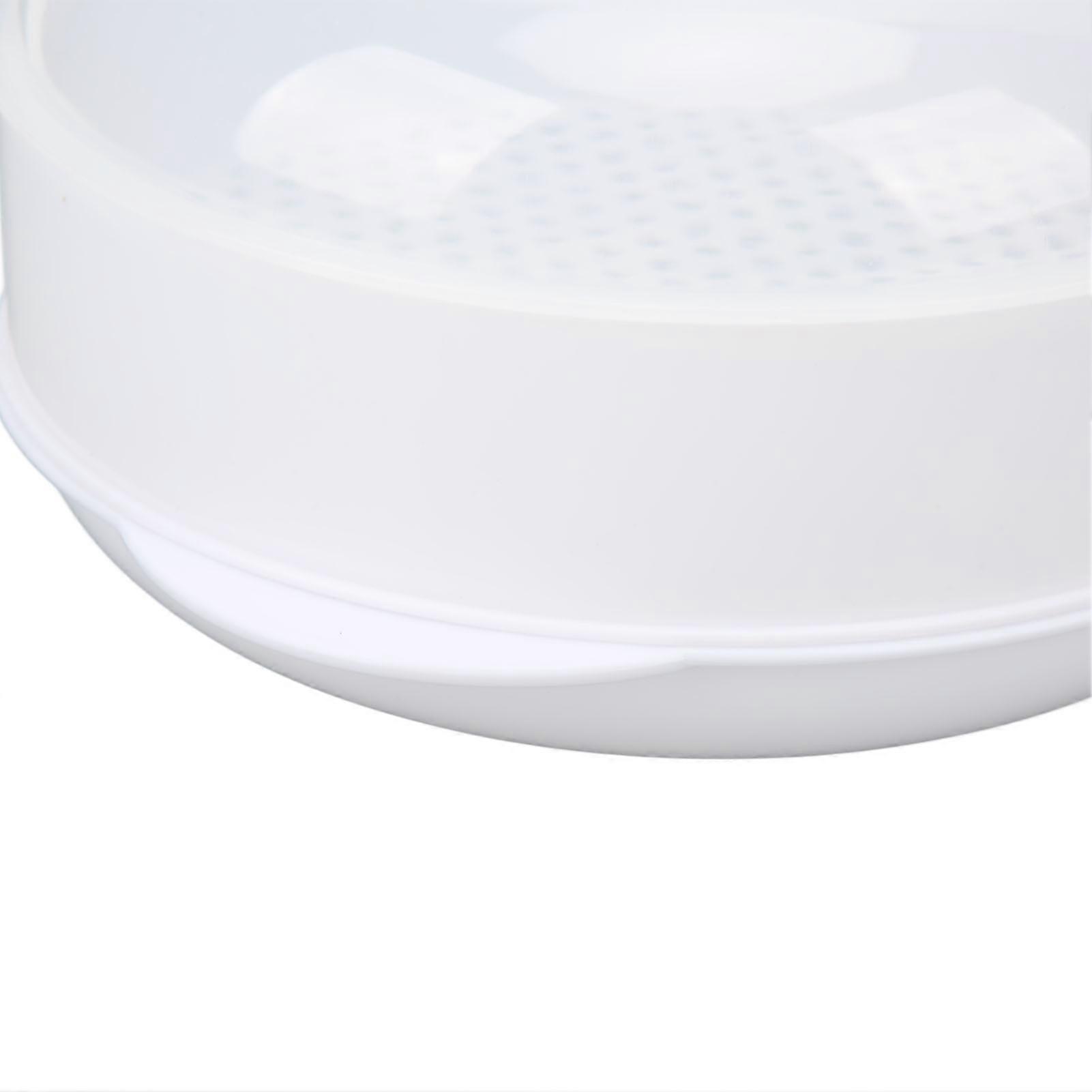 Microwave Steamers Transparent Cover Deformation Resistant Heated Steamer with Lid Handle for Home Kitchen Medium Single Layer 