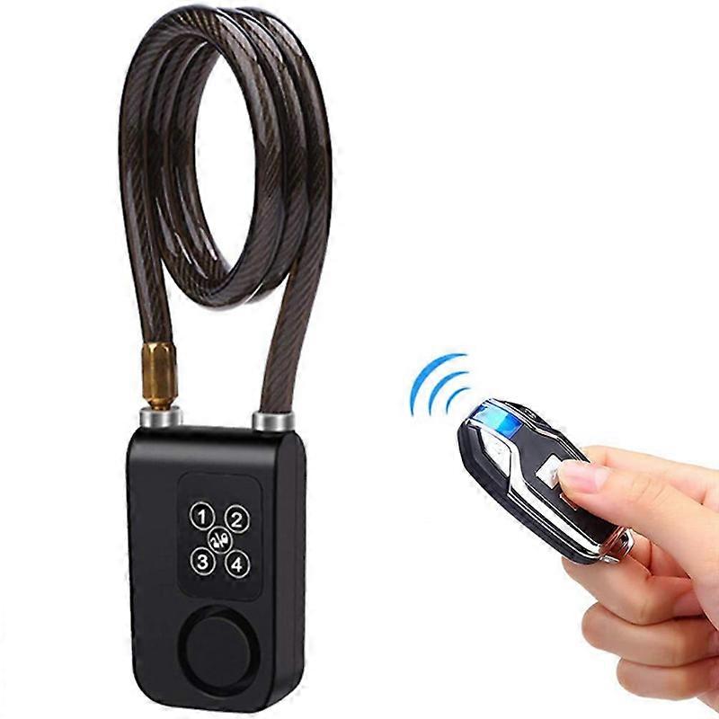 Cycling Security Lock Wireless RC Security Vibration Alarm Lock Black