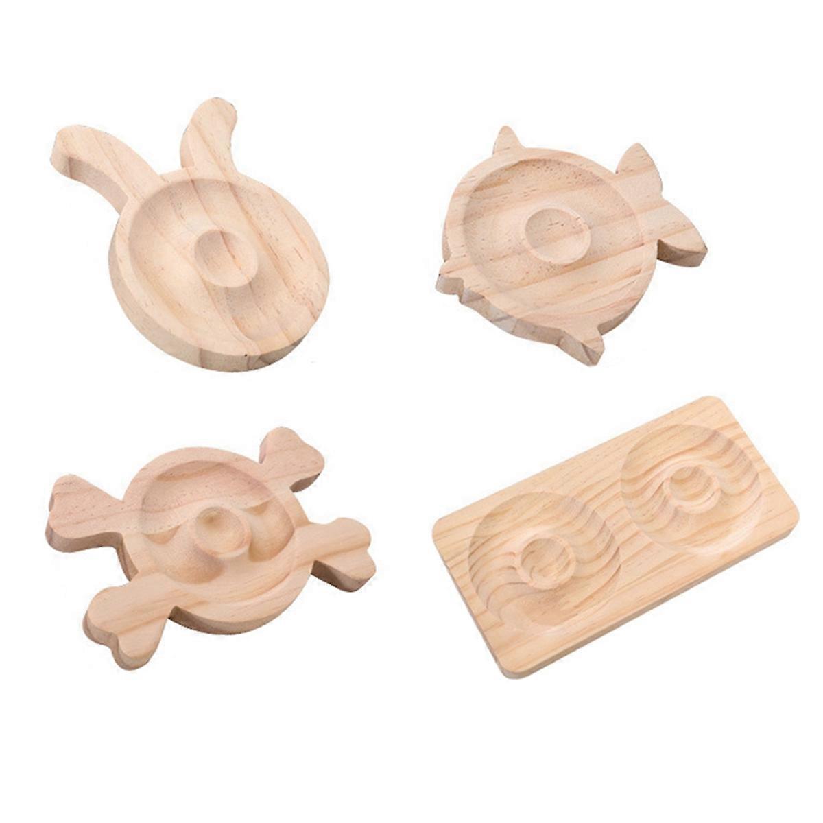 4-Piece Wooden Bead Display Tray for Bracelets and Accessories Showcase