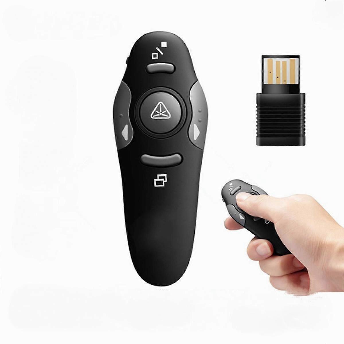Rechargeable Presentation Clicker with Red Laser Pointer,Wireless Presenter Remote Powerpoint Clicker for Laptop Presentations