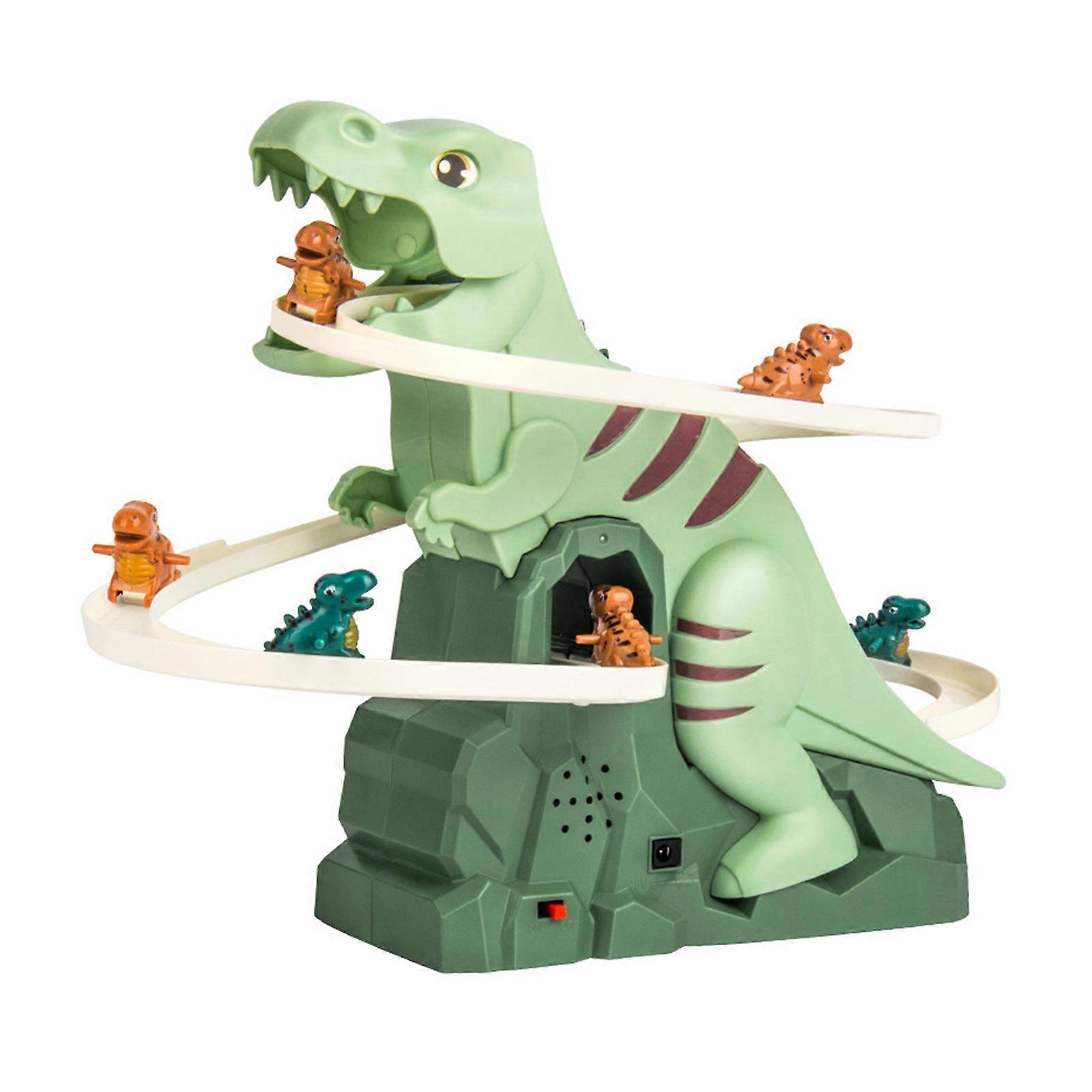 Electric Dinosaur Climbing Slide Toy With Music And Lights Interactive Race Track Game Toy For Kids Hand Skill Exercise