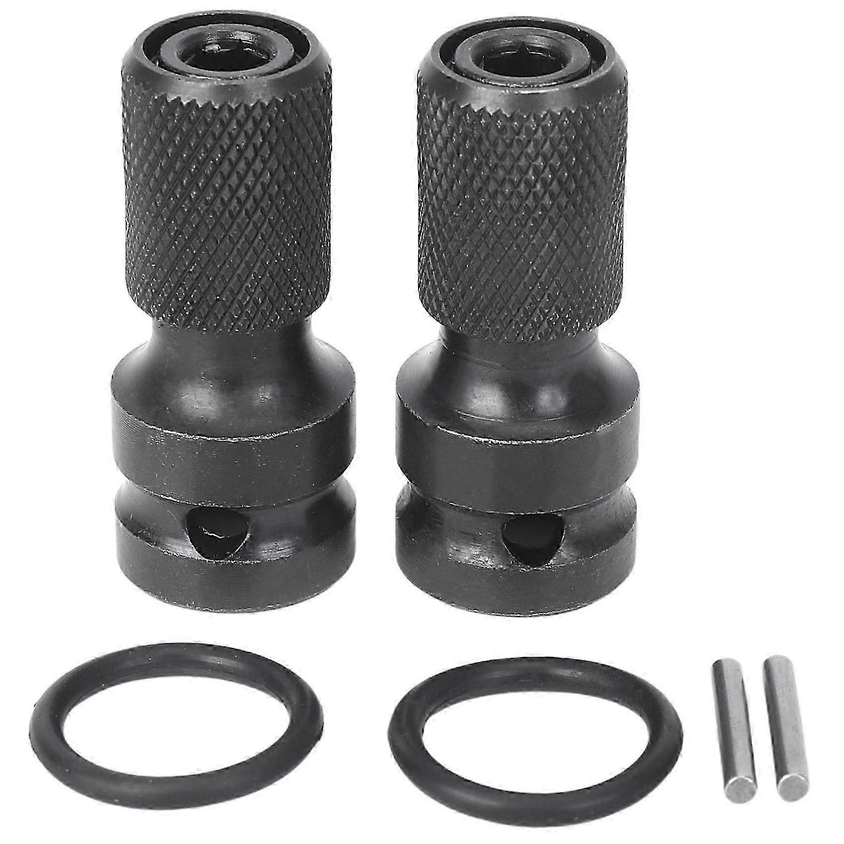 2 Pack 1/2 Square Drive to 1/4 Hex Shank Socket Adapter Quick Release Chuck Converter for Impact Rat