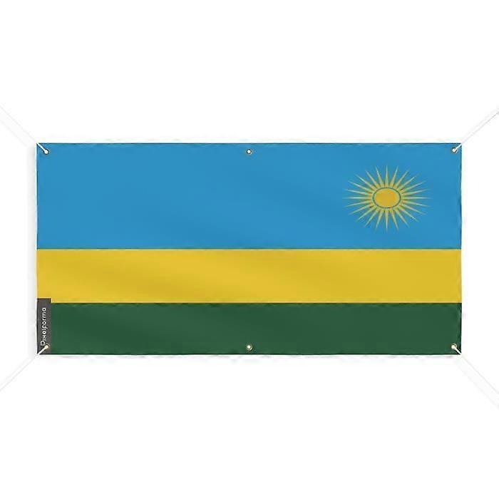 Rwanda Flag Banner 6 Grommets 180x360cm Polyester