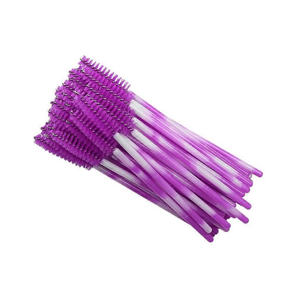 Eyelash Mascara Stick Lash Curling Brush 50pcs/set Of Lash Stick Lash Extension Brush (Color : Doublepurple)