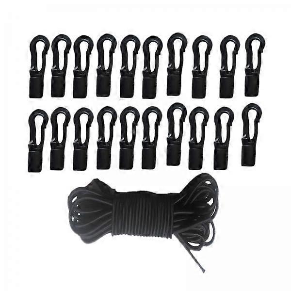 2xElastic Bungee Rope with Clips Elastic Nylon Cords Marine Kayak Clips