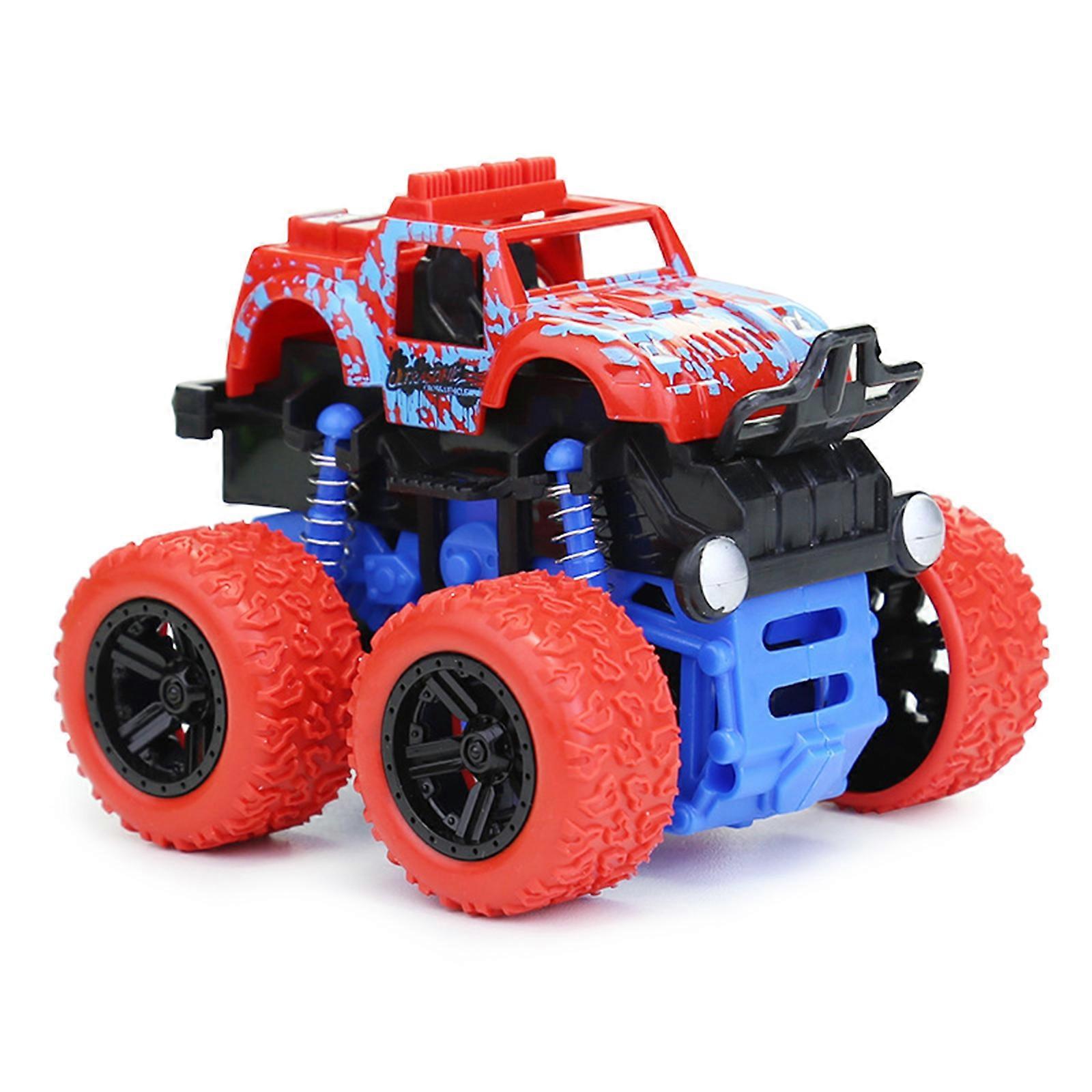 3’’ Friction Car Toy Mini Stunt Car Toy for w/ 360°Free Flip Colorful Graffiti Pull Back Vehicle Kids Cute Perfect Xmas Red