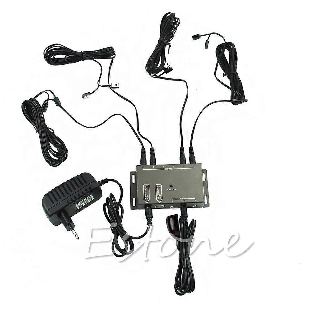 IR Infrared Remote Control Repeater Extender Kit 8 Emitters with 1 Receiver IR System Hidden IR Repeater System Kit Accs
