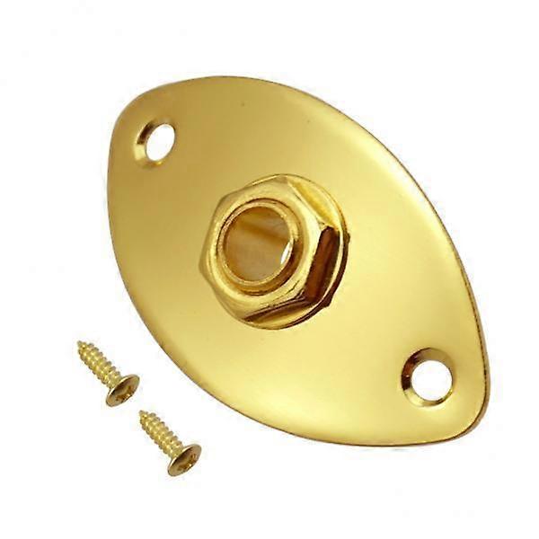 5xOval Indented Output Input Jack Plug Socket for Electric Guitar Bass Golden