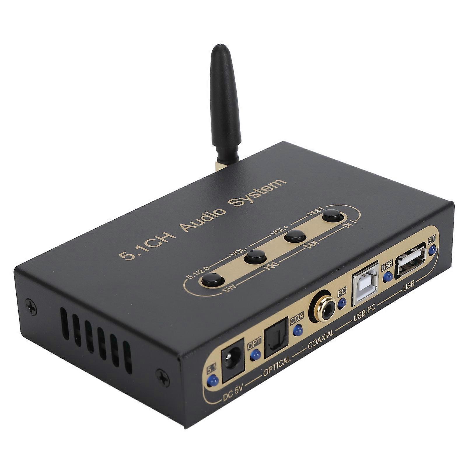 5.1CH Sound Decoder Unterstützung ARC Optical Fiber Coaxial Bluetooth Digital Sound System für DTS AC3 100-240V US-Stecker