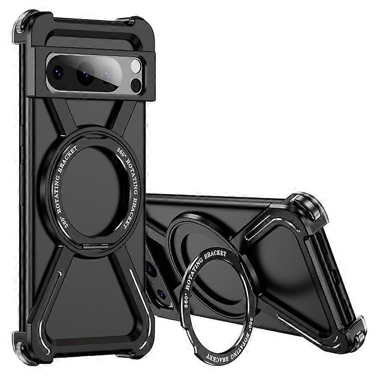 Compatible For Google Pixel 8 Pro Bumper Cases Borderless Metal Frame Cover Compatible with MagSafe Kickstand