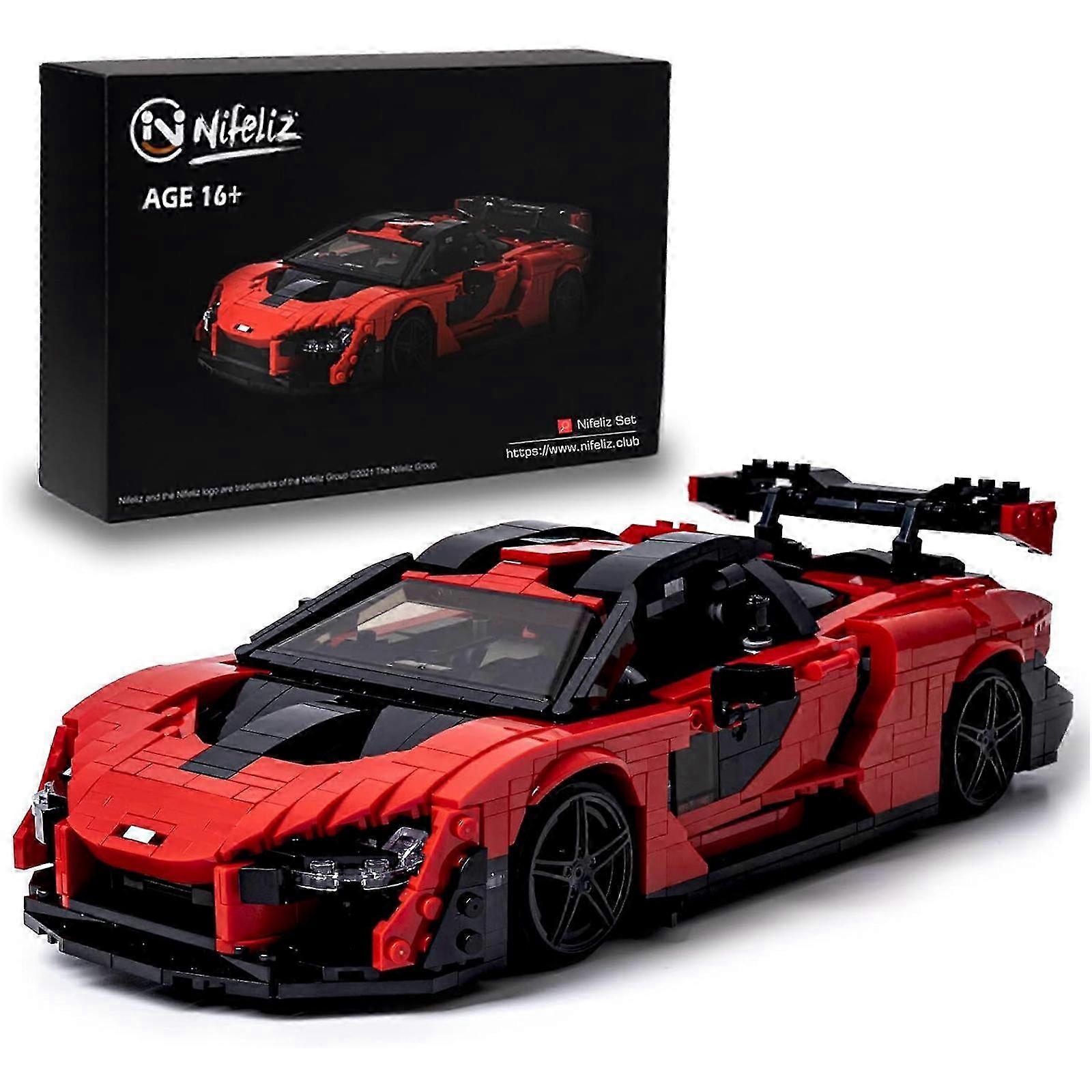 Nifeliz-Compatible Super Car Sanna MOC Building Blocks and Construction Toy, Adult Collectible Cars Set to Build, 1:12 Scale Sports Car Mode