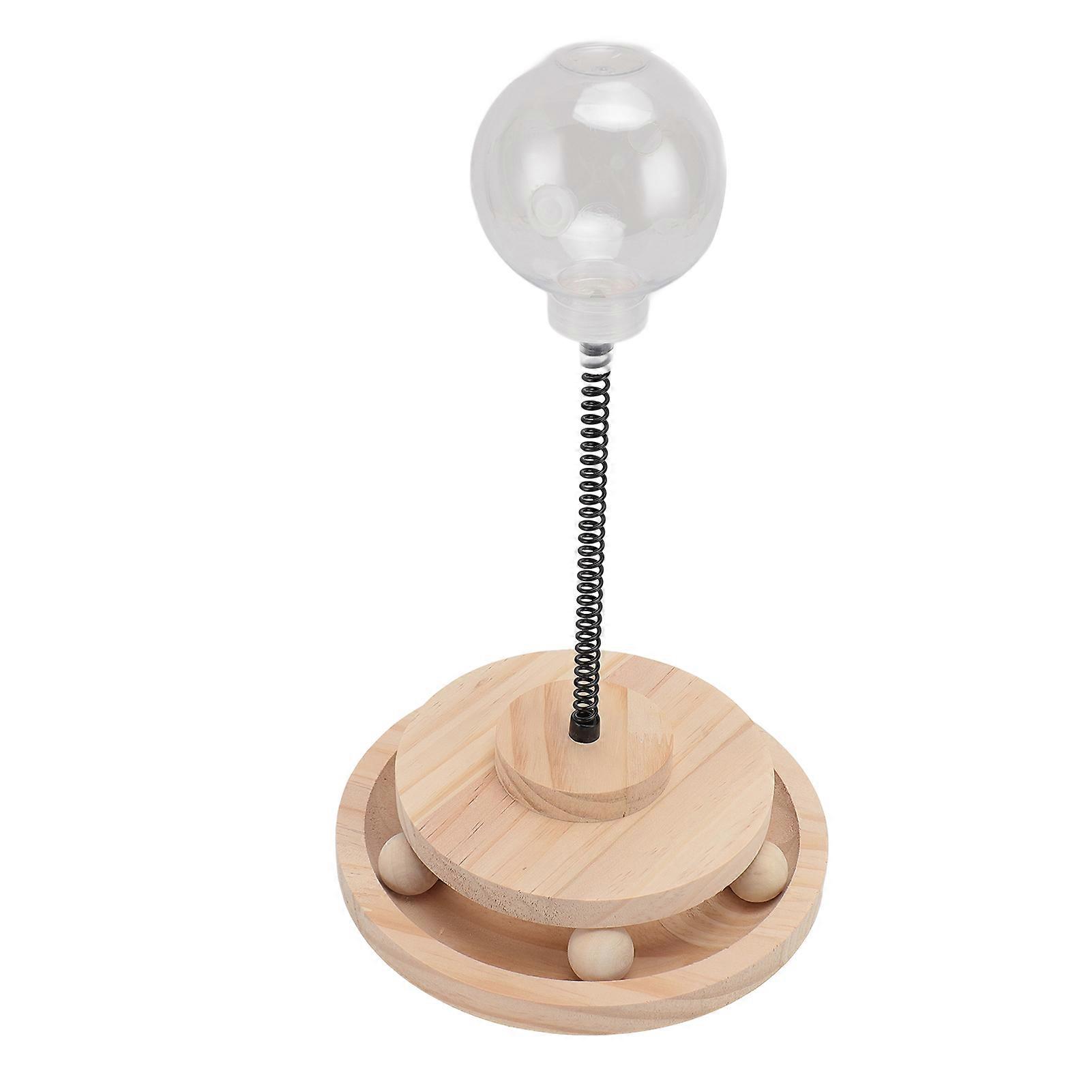 Cat Leaking Ball Toy Multipurpose Double Layer Round Steel Spring Interactive Cat Food Toys for Indoor Large Holes 