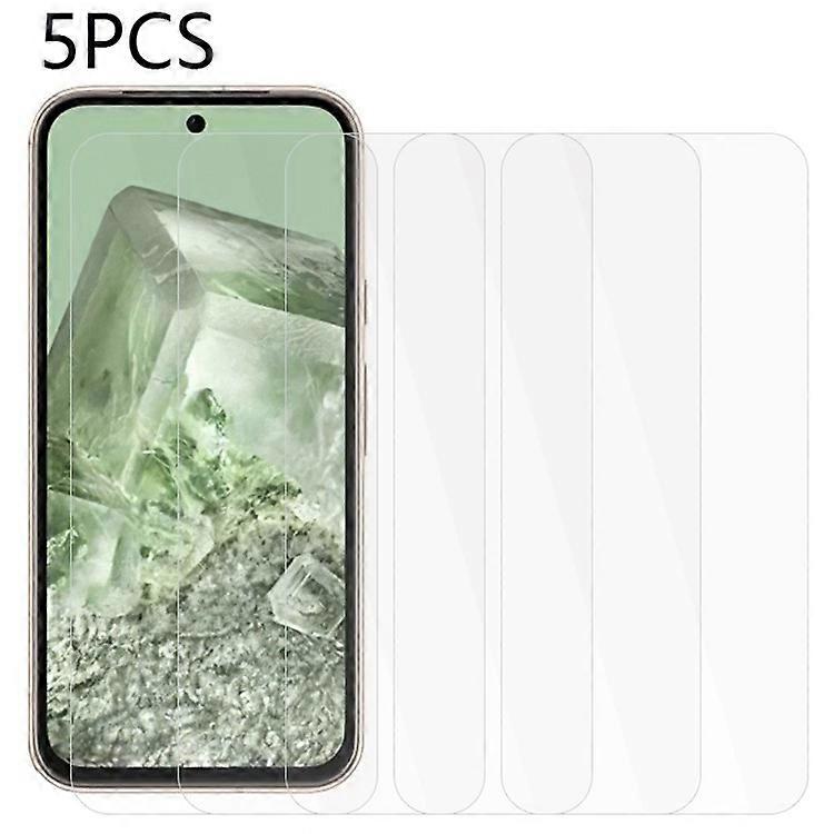 Google Pixel 8aスクリーンプロテクターと互換性のある5PCS傷のつきにくい2.5D 0.3mm強化ガラスフィルム