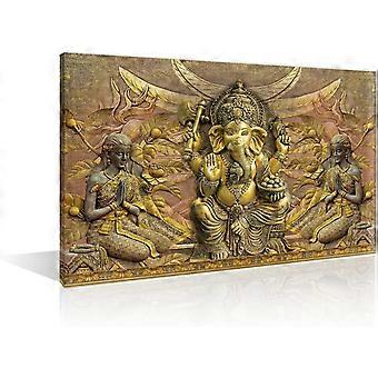 Hindu God Hindu Festival Hindu God Ganesha with Beautiful Golden Pattern Wooden Jigsaw 1000 Piece Educational Toys