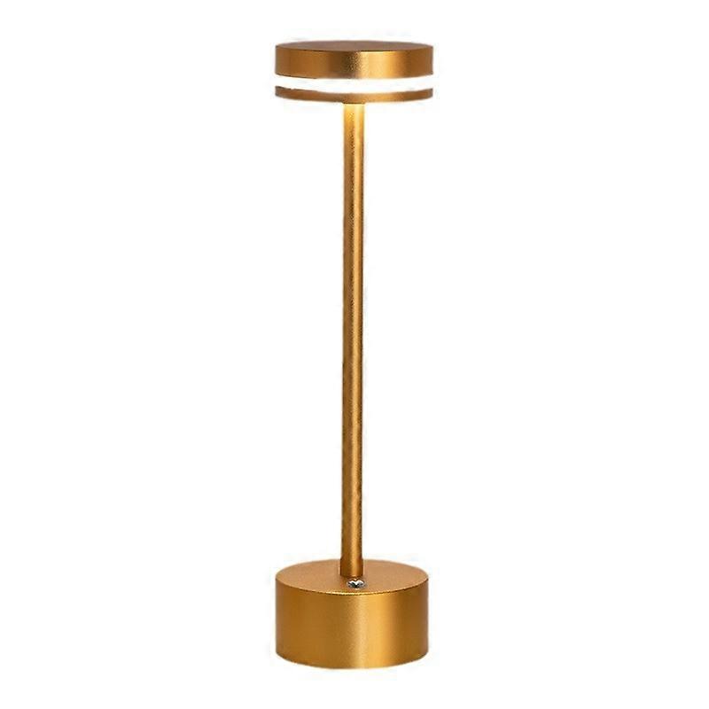 LED wireless desk lamp, 1800mAh touch desk lamp, dimmable, 3 color temperatures, suitable for outdoor bedside table, gold