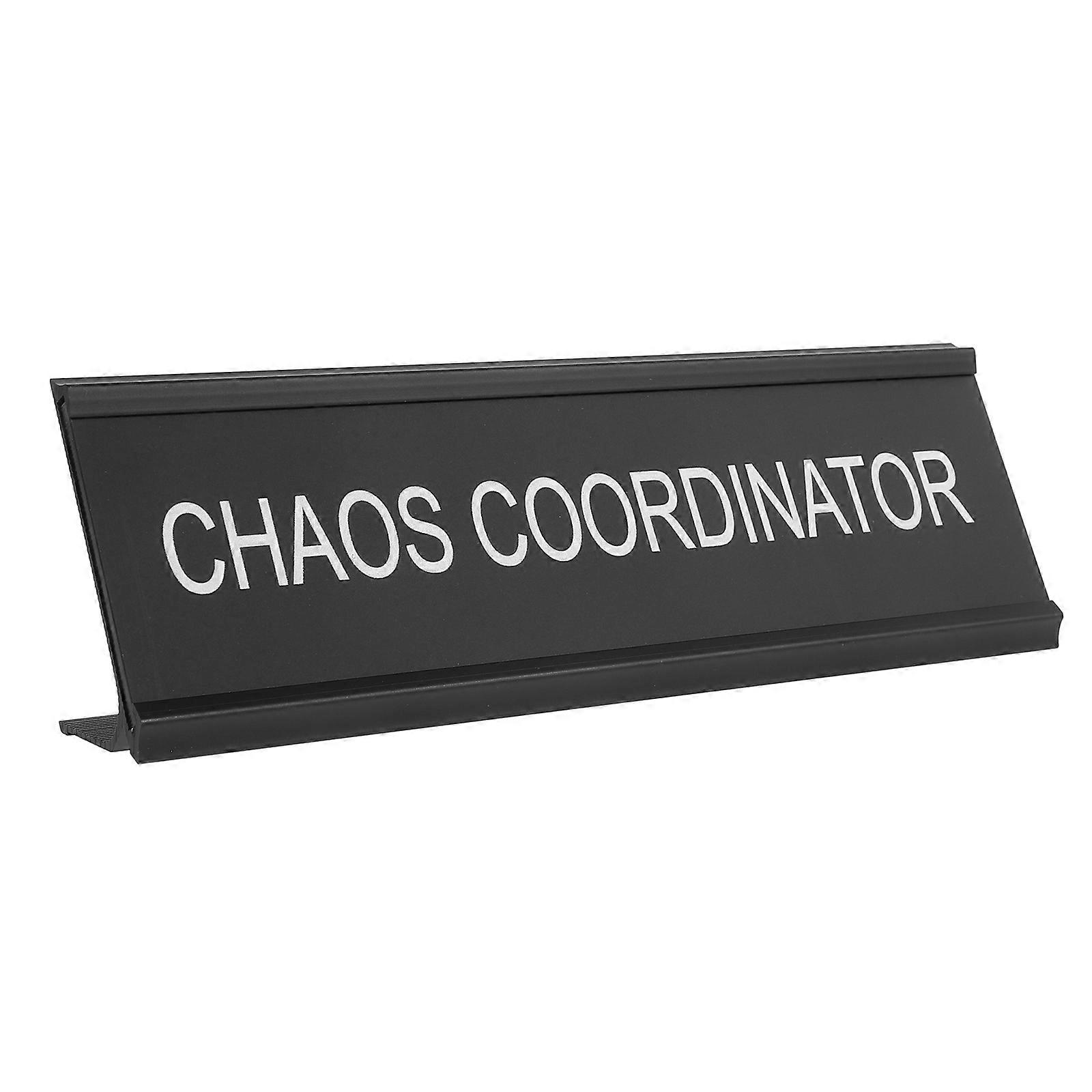 Funny Aluminum Alloy Desk Name Plate Sign Chaos Coordinator Decorative Plaque Modern Home Office Decor Easy Installation Visibility