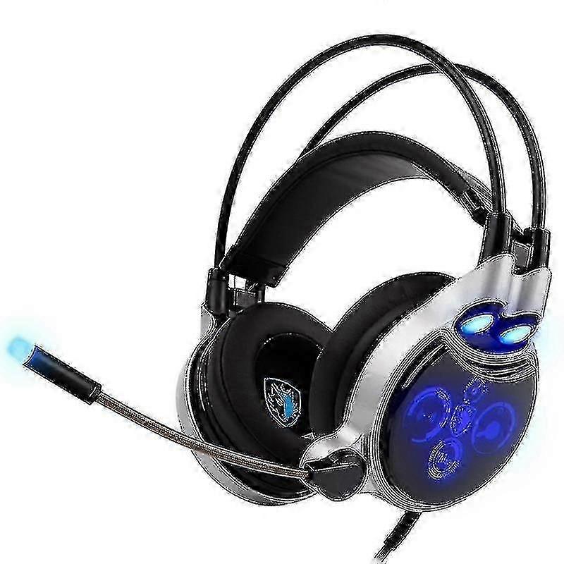 Computer Accessory Sets Sades R8 Usb Gaming Headset 7.1 Channel Wired Headphone With Wire Control + Mic + Light For Pc