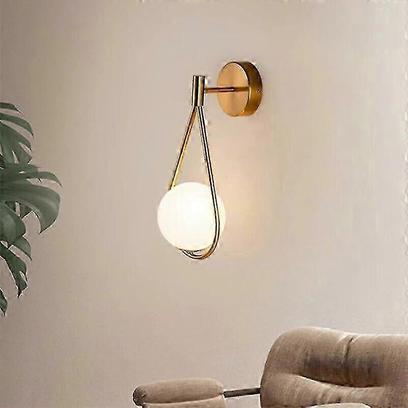 40*20cm LED Golden Wall Sconce Adjustable Corner Install Modern Indoor Industrial Retro Wall Lamp, Elegant Glass Round Ball Shade Wall Lamp Metal Livi