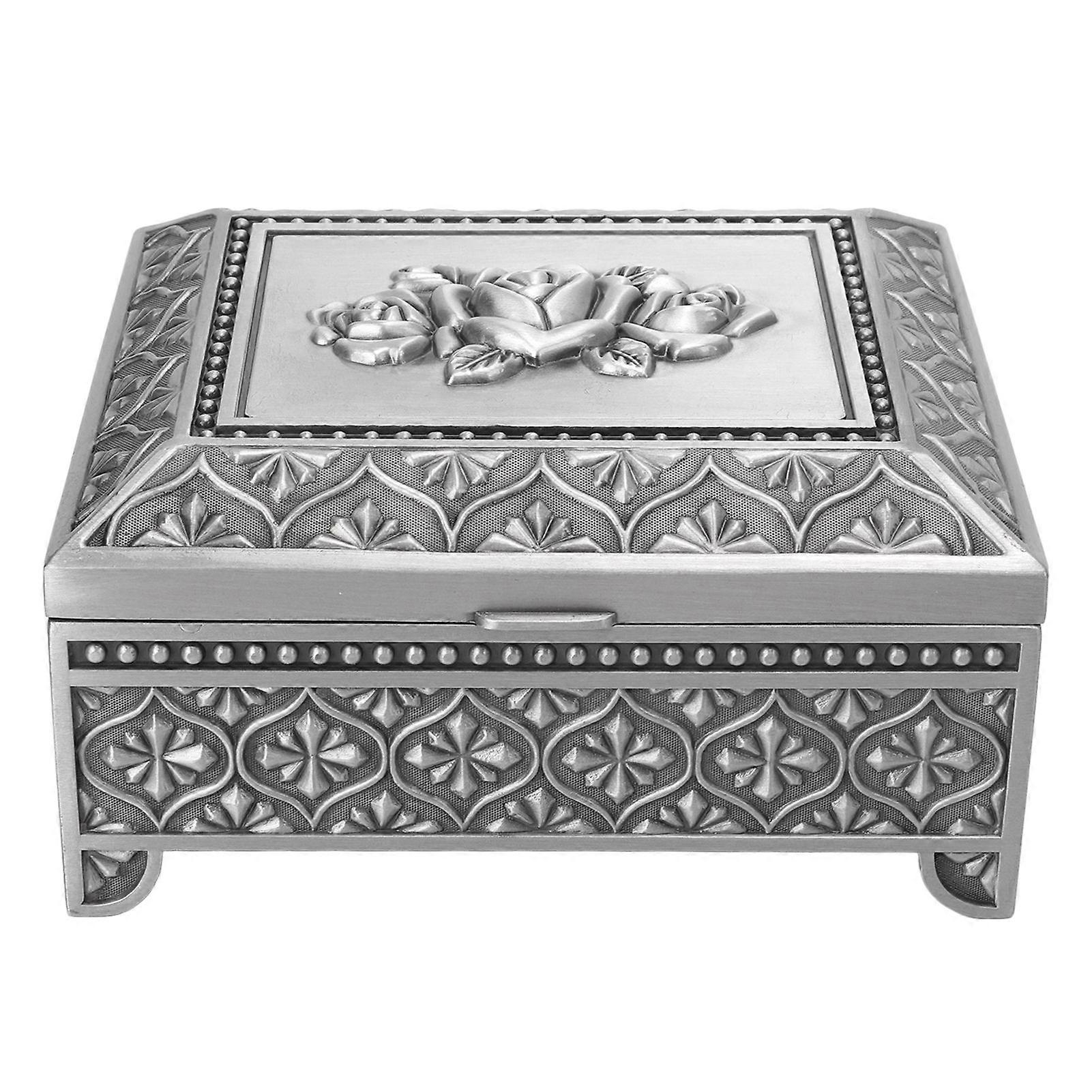 2025 أحدث نموذج Trinket Box خمر روز نمط منقوش طبقة واحدة الوجه